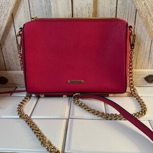 Rebecca Minkoff pink  Crossbody Bag with Gold Chain